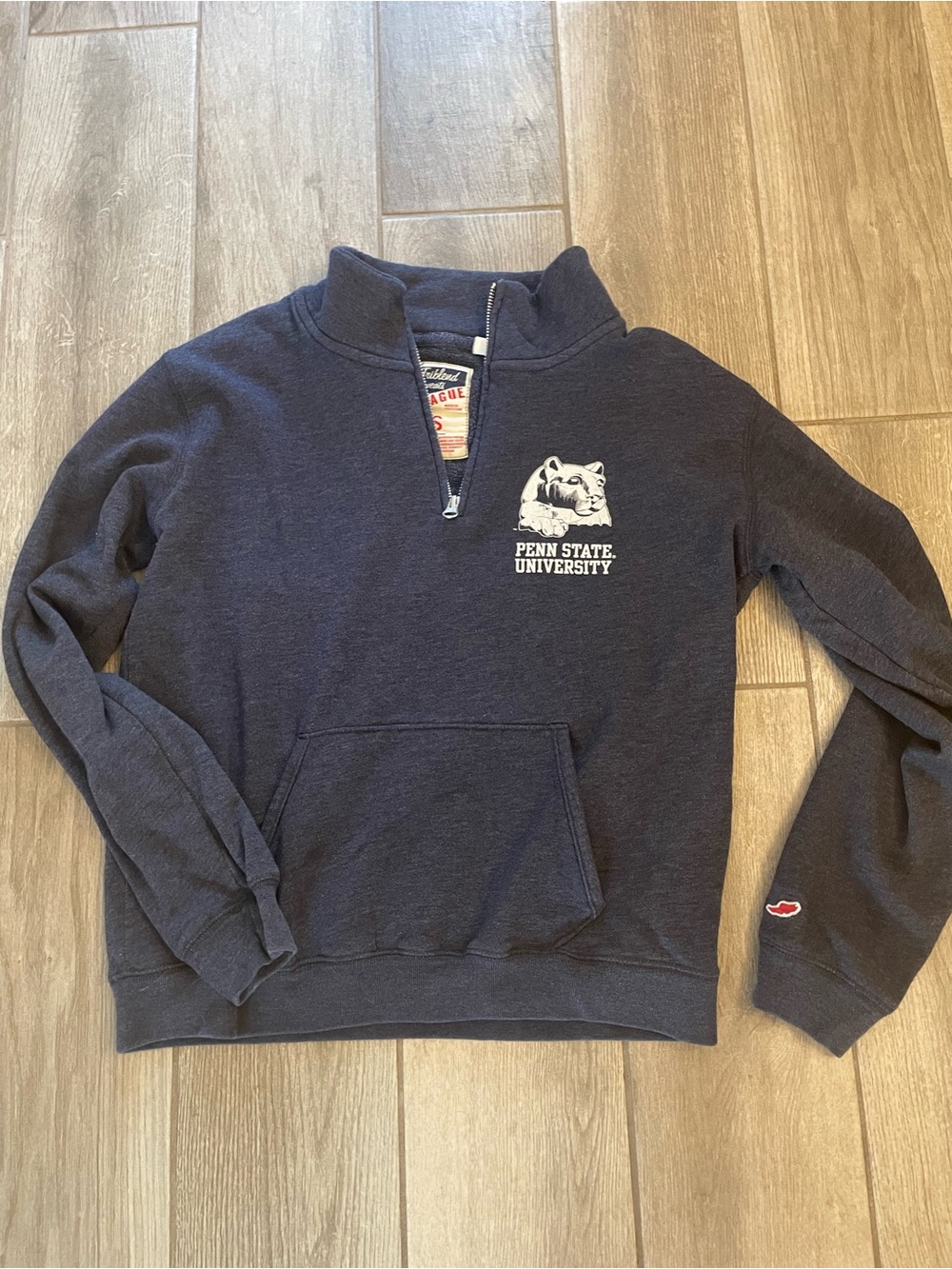 Penn State cotton blend navy blue half zip pullover Sz S